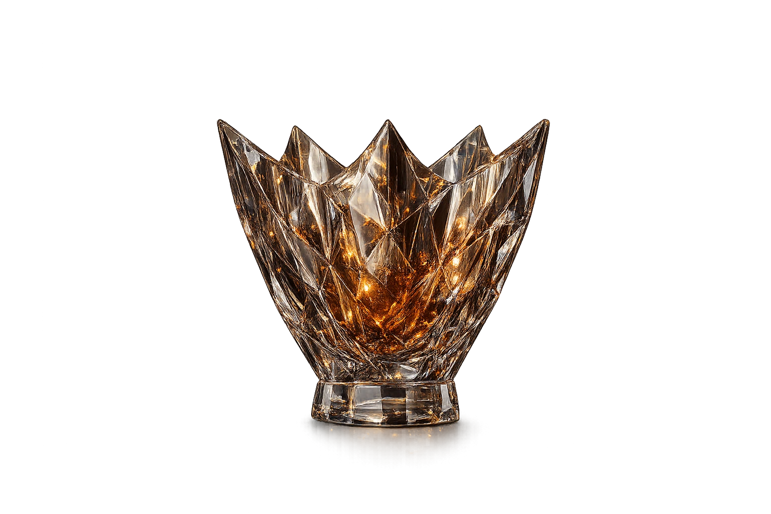 Sculptural luminous glass vase
