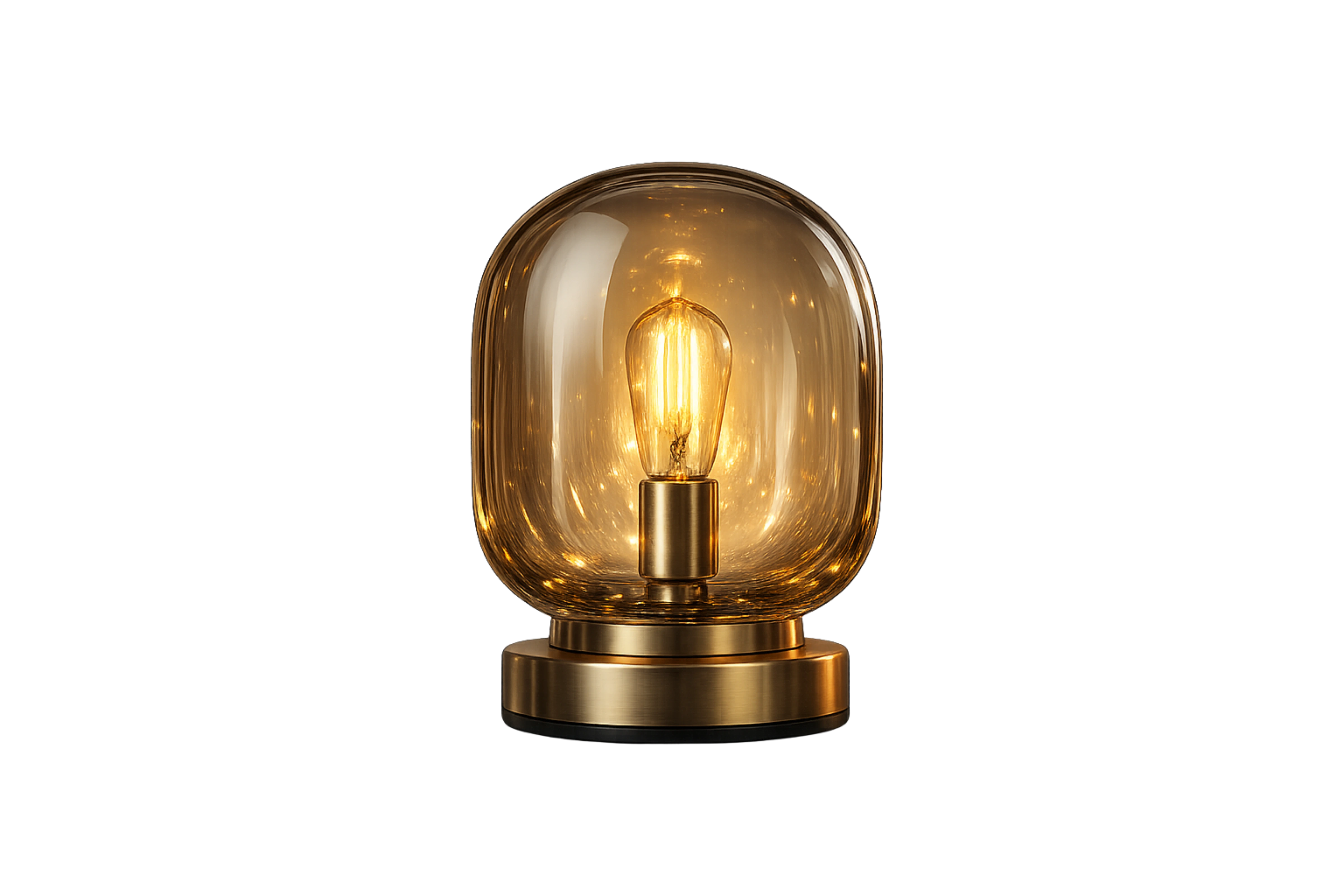 Amber glass table lamp